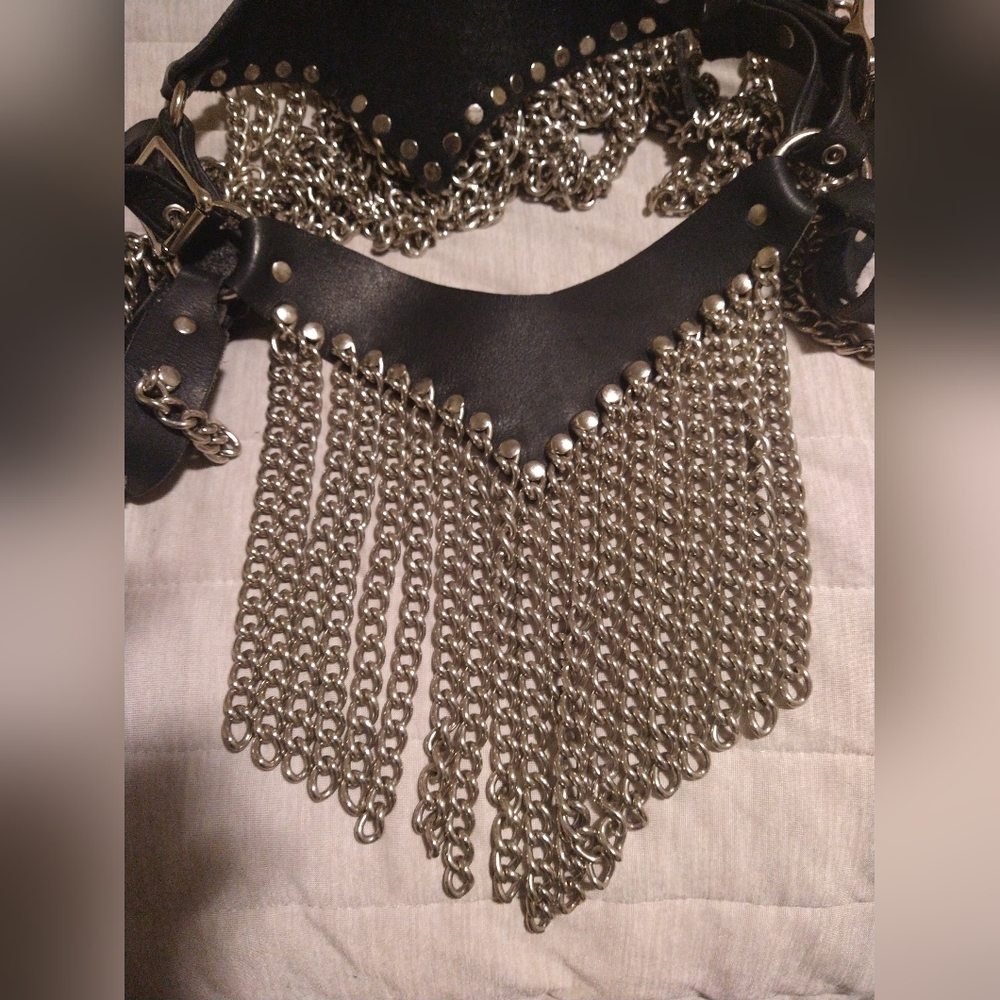 Paul C Leather Vintage Chain Skirt Cuffs etc